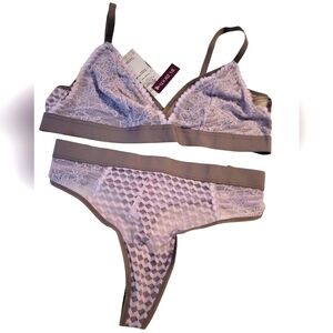 NWT Lavender Lace Bralette and Panty Set